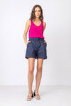 Knitted Camisole, Structure Pattern Magenta Wash
