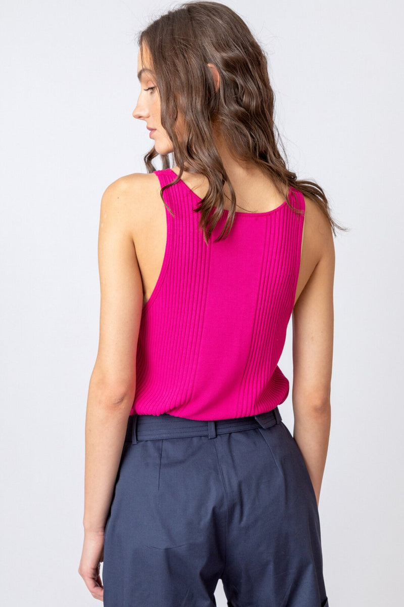 Knitted Camisole, Structure Pattern Magenta Wash