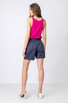 Knitted Camisole, Structure Pattern Magenta Wash
