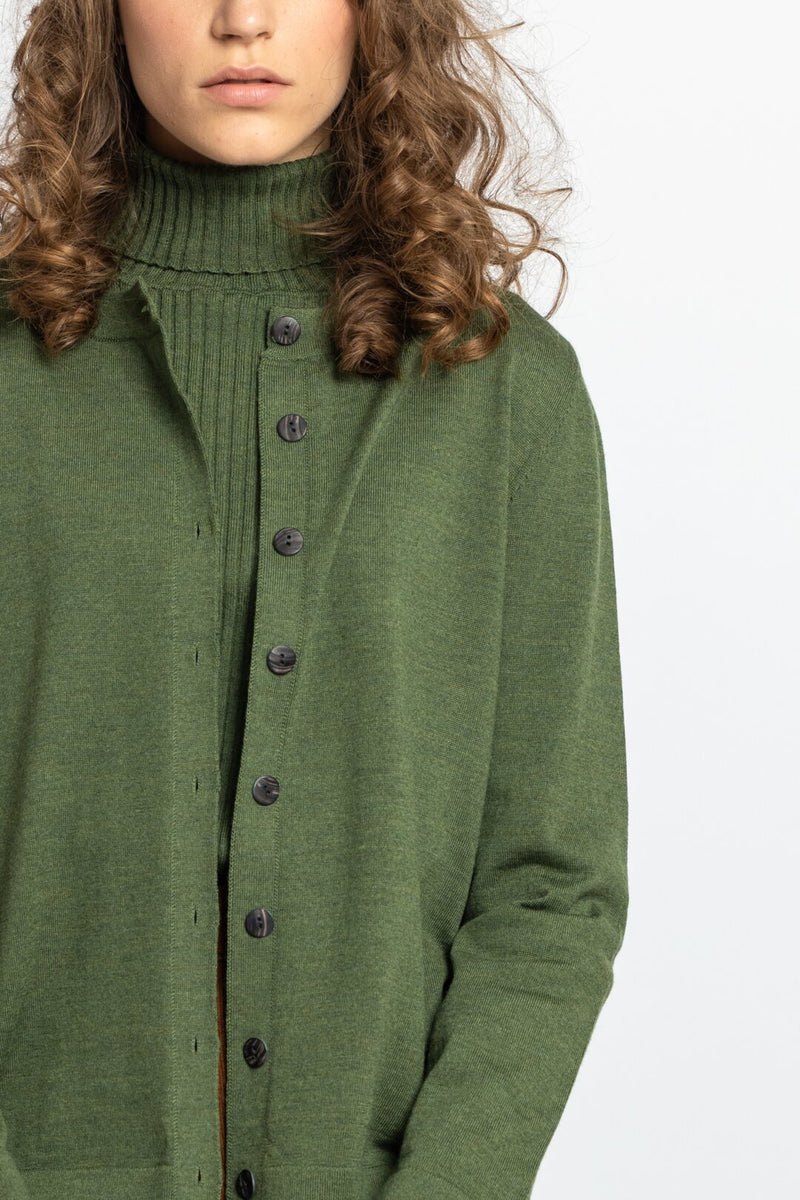 Solid Cardigan - Green Wash