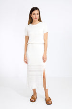 Pencil Skirt with slit White