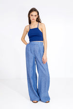 Linen Pants Stone Blue