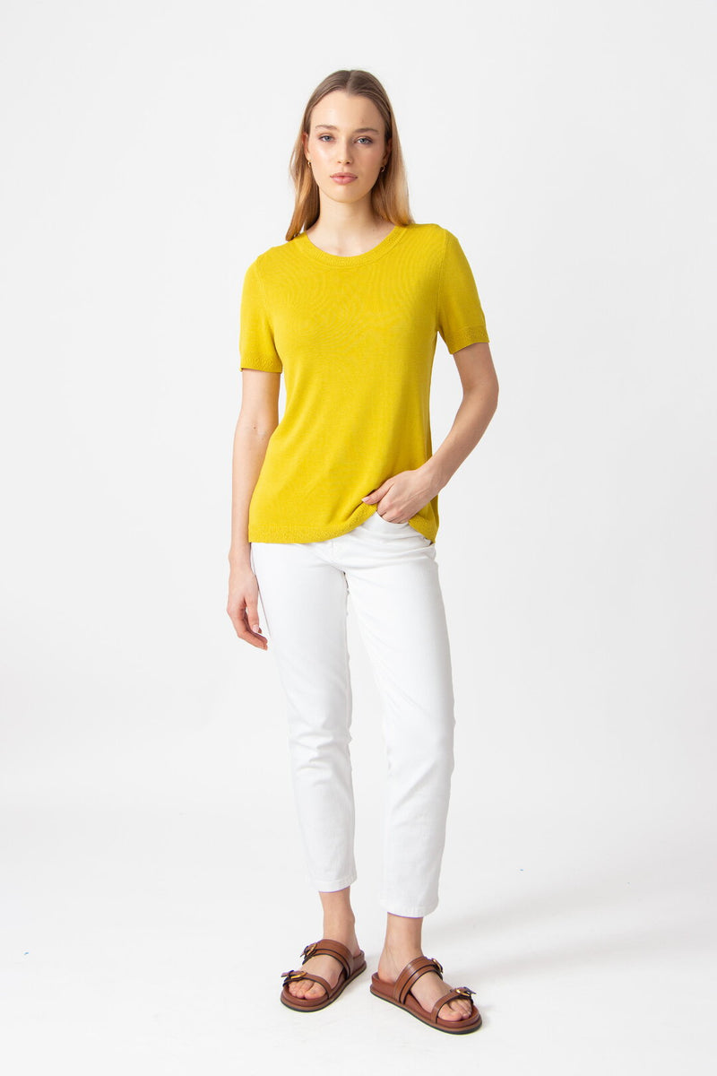 Pullover O-Neck yellow Wash