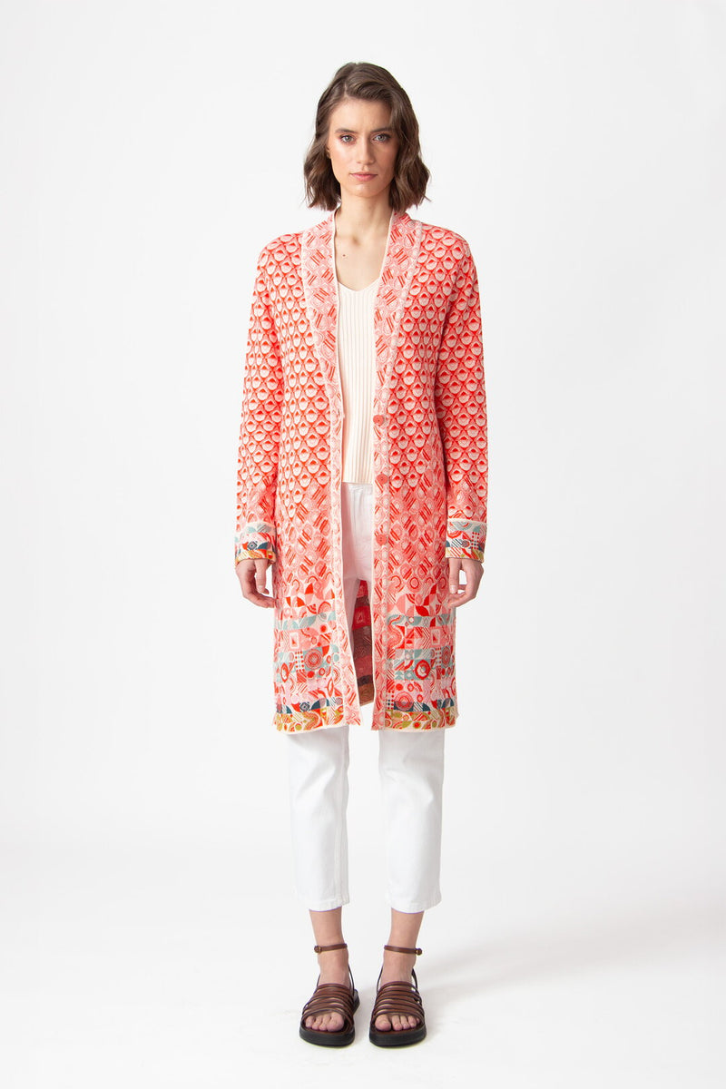 Jacquard Coatigan, Mix&Match Pattern