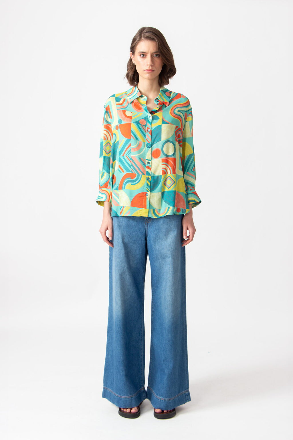 Printed Viscose Shirt, Mix&Match Motif