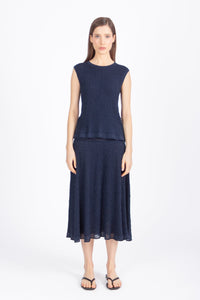 Skirt, Structure Pattern - Navy Wash