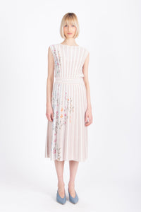 Sleeveless Dress, Floral Pattern Light Pink Wash