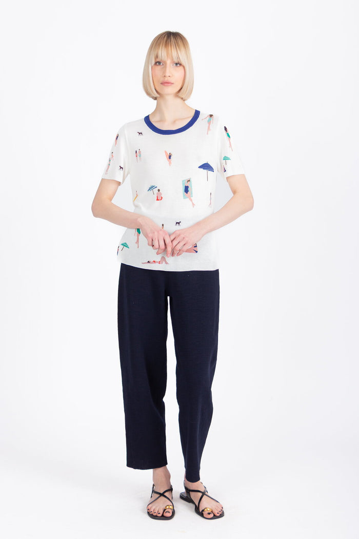 Pullover, Beach Fun Motif White Wash