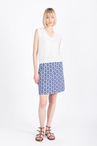 Skirt, Mediterranean Pattern - Navy Wash