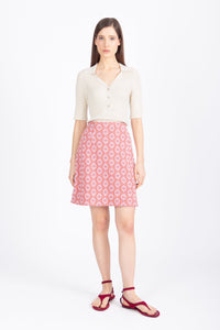 Ivko Skirt, Mediterranean Pattern - Light Pink Wash