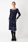 Jacquard Dress, Illumination Pattern Navy Wash