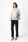 Jacquard Cardigan, Garden Nostalgic Pattern China Blue Wash