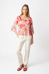 Boat Neck Pullover, Floral Print Light Pink