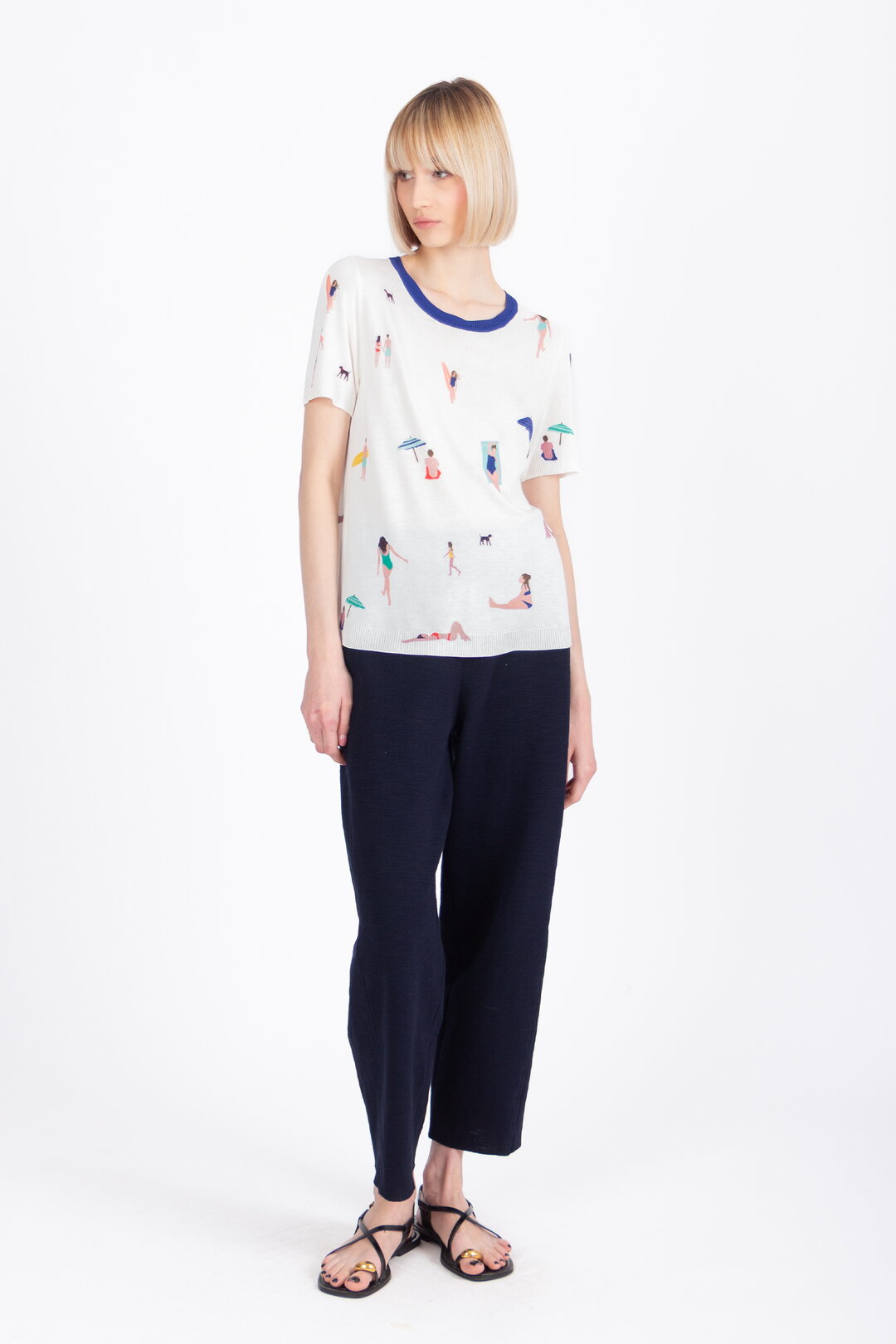Pullover, Beach Fun Motif White Wash