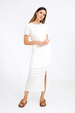 Pencil Skirt with slit White