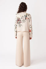 Jacquard Cardigan, Floral Pattern