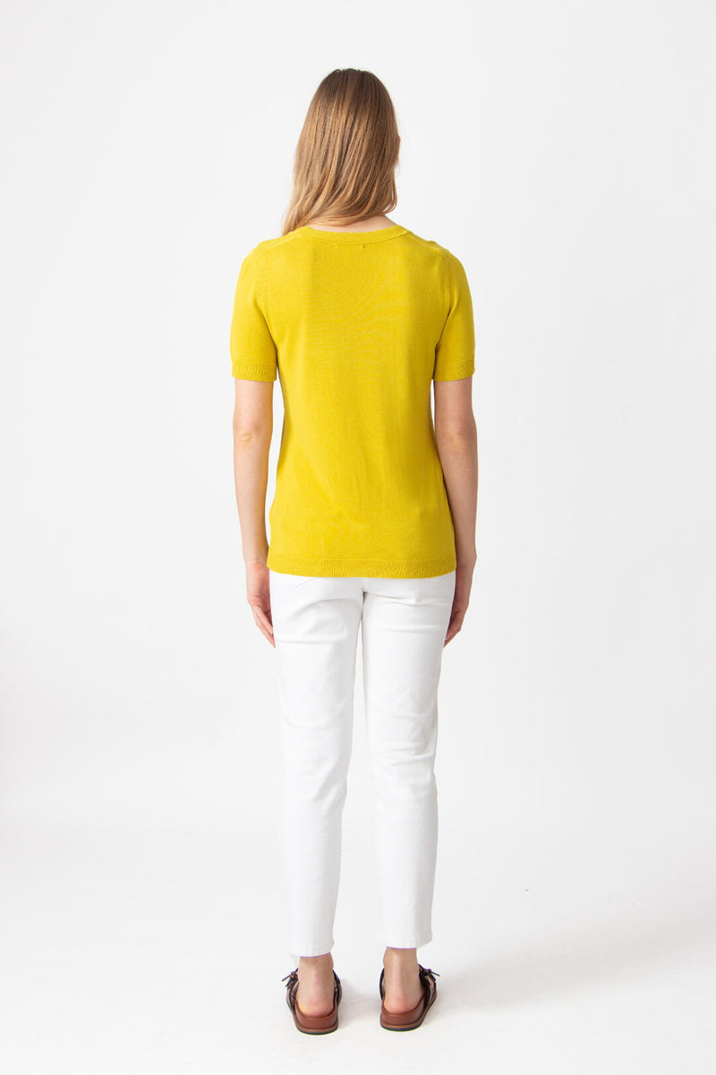 Pullover O-Neck yellow Wash