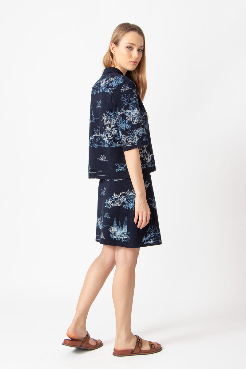 Skirt with Embroidery, Garden Nostalgic Pattern