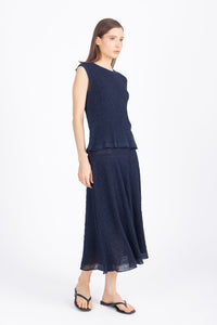 Skirt, Structure Pattern - Navy Wash