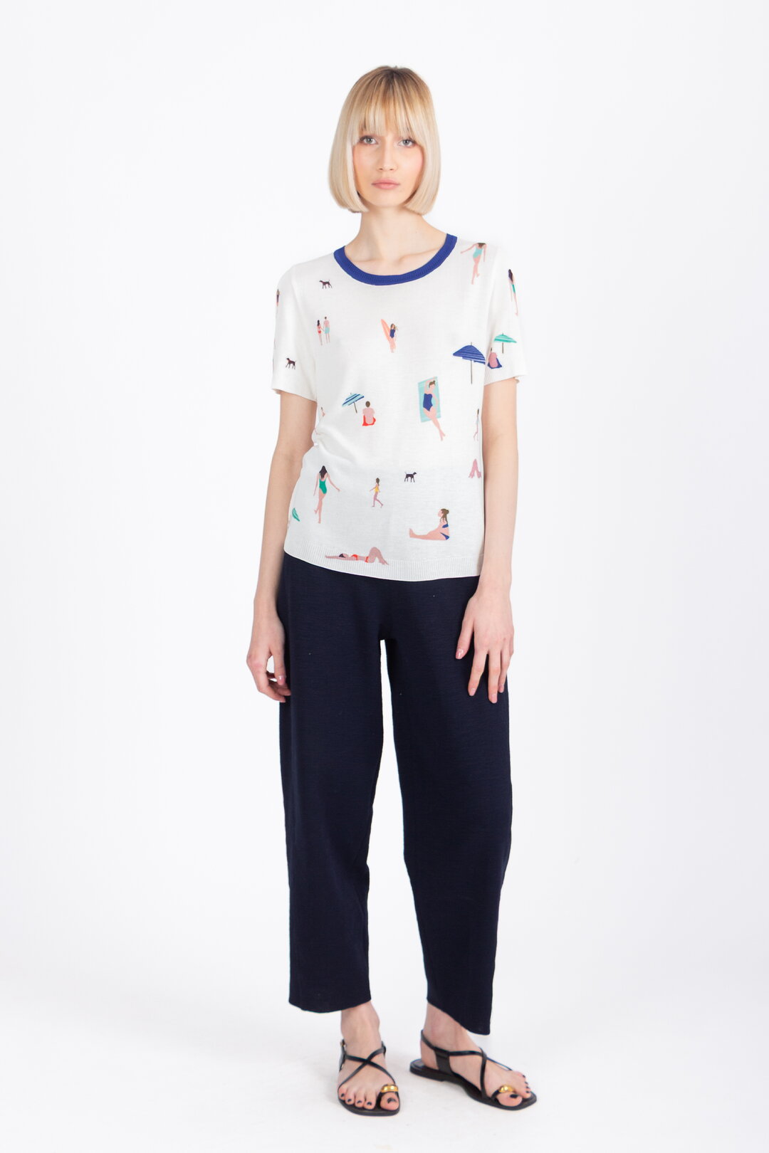 Pullover, Beach Fun Motif White Wash