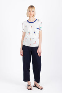 Pullover, Beach Fun Motif White Wash