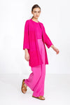 Long Cardigan, Structure Pattern Magenta Wash