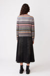 O-Neck Cardigan, Stripe Pattern