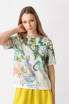Printed Pullover, Terrain Pattern White Wash