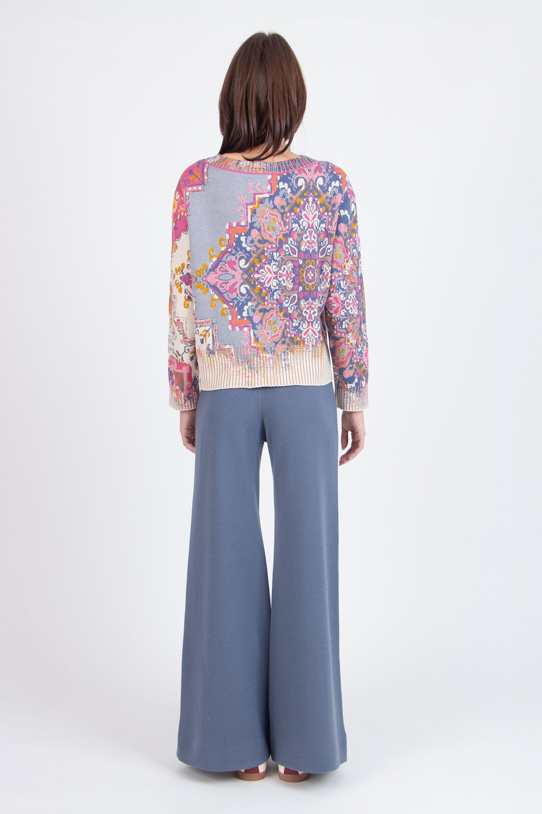 Pullover, Kilim Pattern Wash Off-White