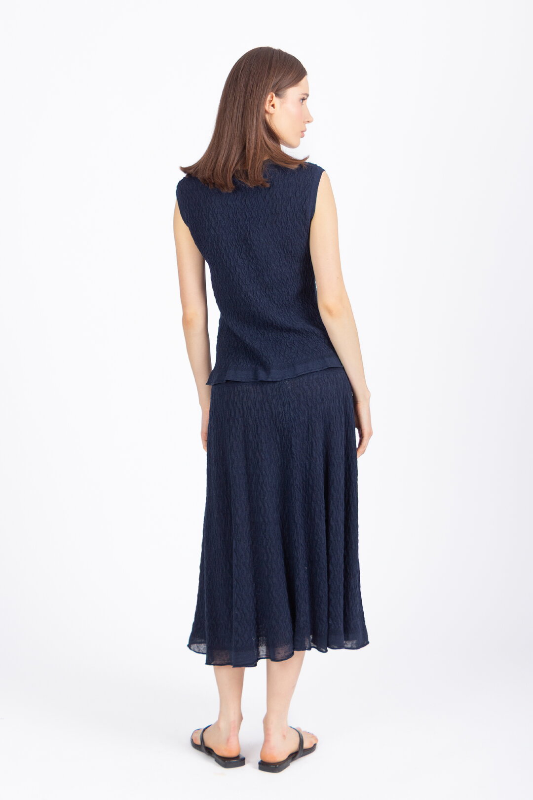 Skirt, Structure Pattern - Navy Wash