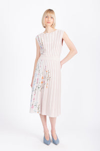 Sleeveless Dress, Floral Pattern Light Pink Wash