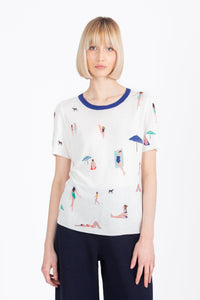 Pullover, Beach Fun Motif White Wash