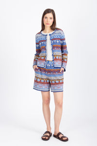 Jacquard Shorts, Mediterranean Pattern - Navy Wash - “Only 1 Available”