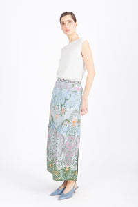 Long Skirt, Ornament Pattern - Sky Wash - “Only 1 Available”