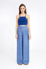 Linen Pants Stone Blue