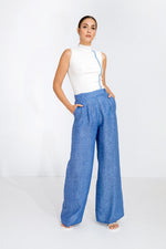 Linen Pants Stone Blue