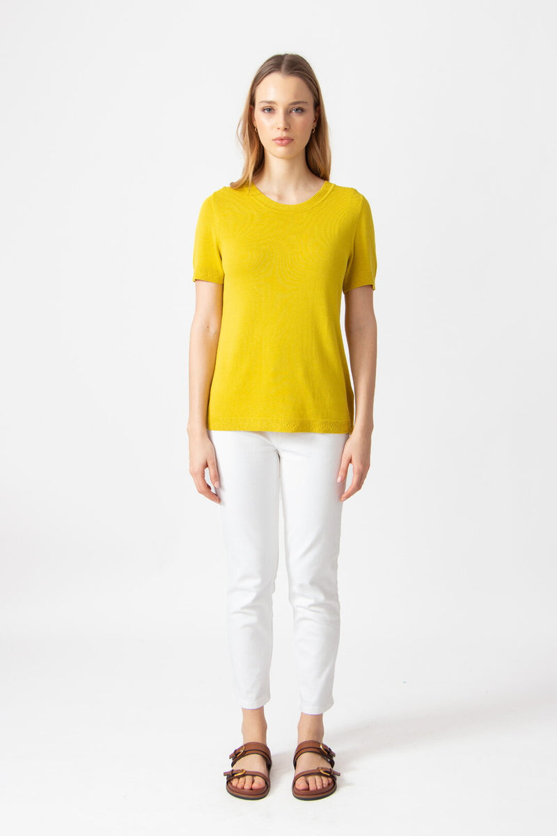 Pullover O-Neck yellow Wash