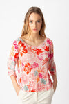 Boat Neck Pullover, Floral Print Light Pink