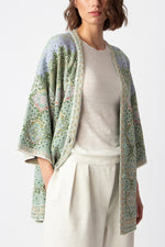 Long Cardigan, Morocco Pattern Pastel Green Wash