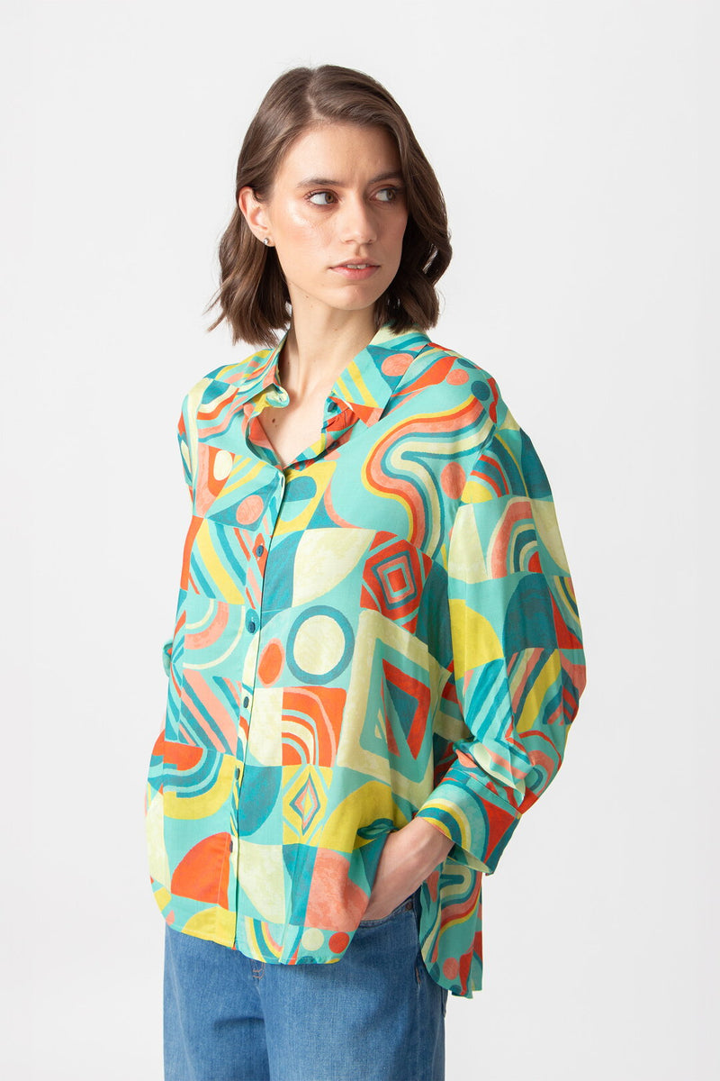Printed Viscose Shirt, Mix&Match Motif