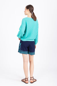 Solid Cardigan, Structure Pattern - Aqua Wash - “Only 1 Available”