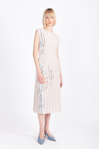 Sleeveless Dress, Floral Pattern Light Pink Wash