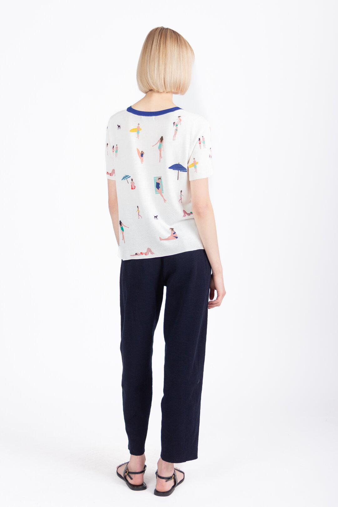 Pullover, Beach Fun Motif White Wash