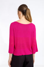 Boat neck Pullover, Structure Pattern Magenta Wash