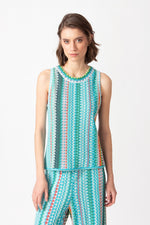 Sleeveless Pullover, Retro Crochet Patter Capri Wash