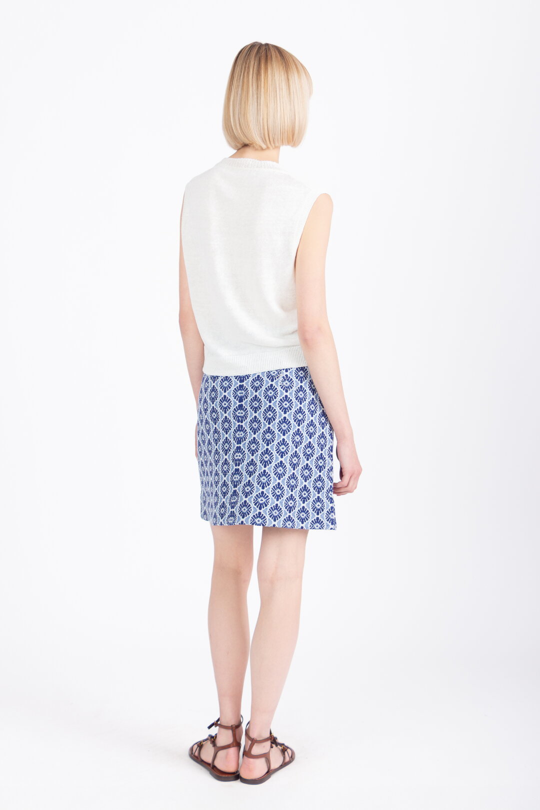 Skirt, Mediterranean Pattern - Navy Wash