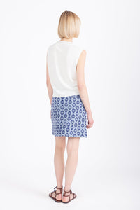 Skirt, Mediterranean Pattern - Navy Wash