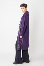 Jacquard Coatigan, Favela Pattern Plum Wash