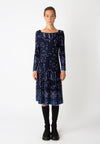 Jacquard Dress, Illumination Pattern Navy Wash