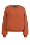 Solid O-Neck Pullover, Structure Pattern - Bronze Wash